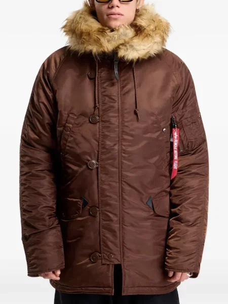 Garnitură de blană geacă Alpha Industries cu blană maro