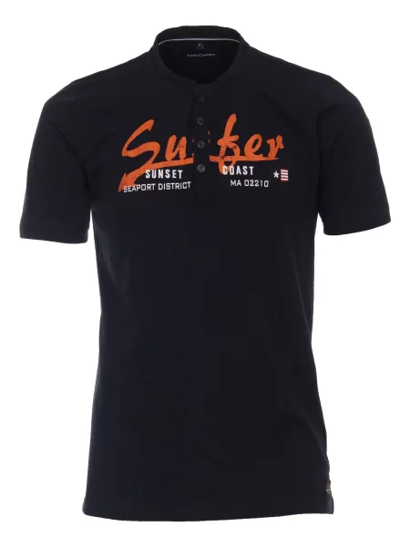 VENTI Tricou albastru noapte / portocaliu alb