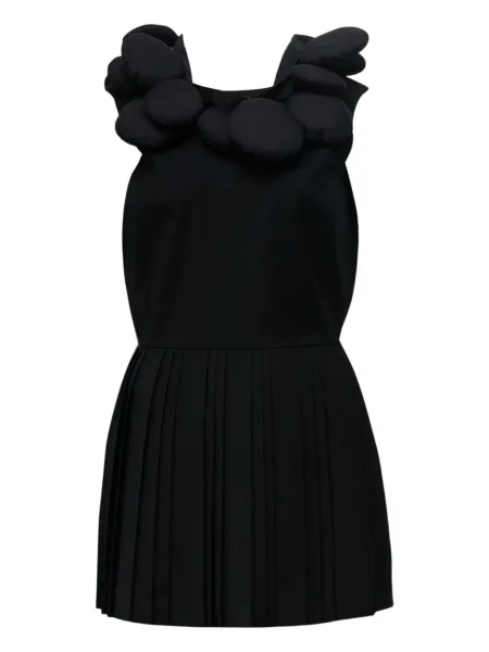 Mini rochie mini Pushbutton plisată de costum negru