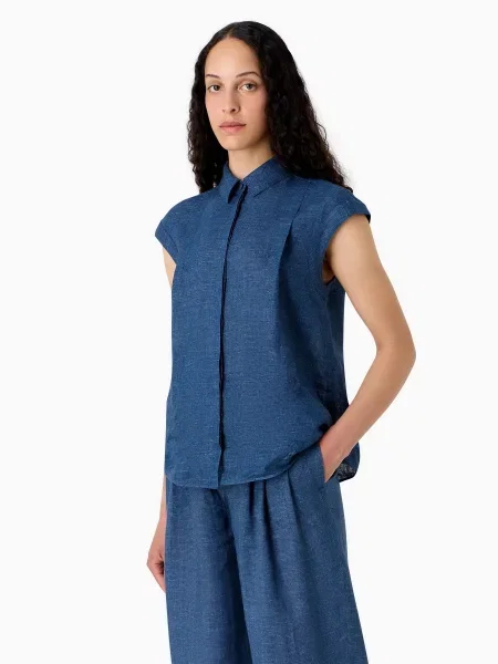 Рубашка Emporio Armani синяя