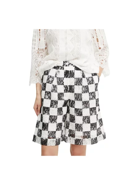 Pinko szorty wzorzyste high waist czarny