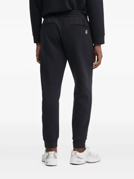 Pantaloni Armani Exchange alergare cu autograf albastru