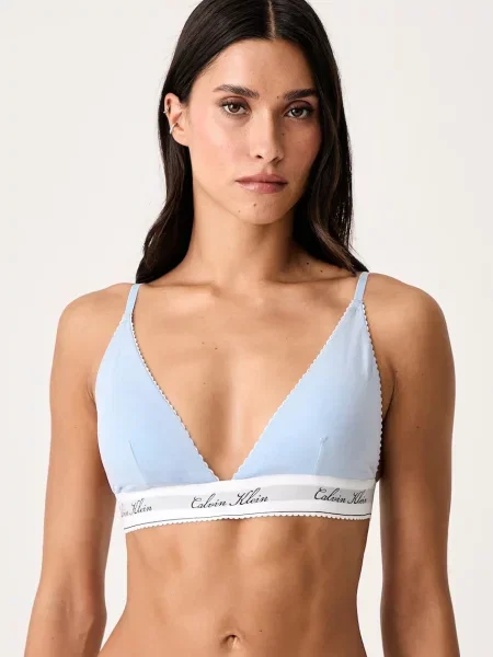 Calvin Klein Underwear trojúhelníková podprsenka s bavlnou modrá
