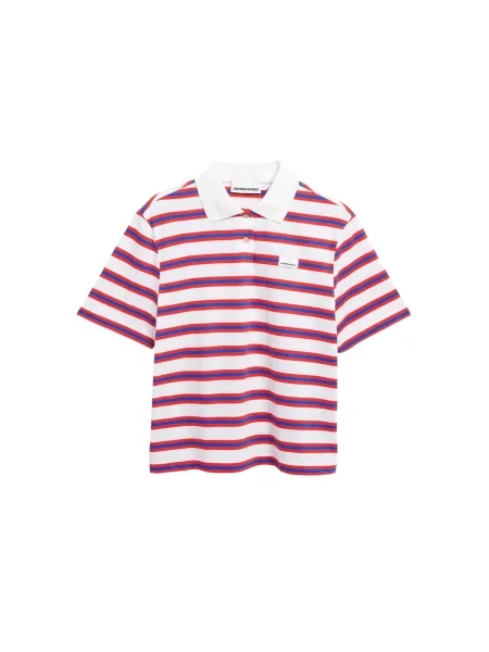 ARMEDANGELS Tričko tmavě modrá / krvavě červená bílá