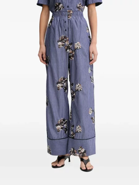 Pantaloni palazzo Munthe cu paiete cu dungi albastru