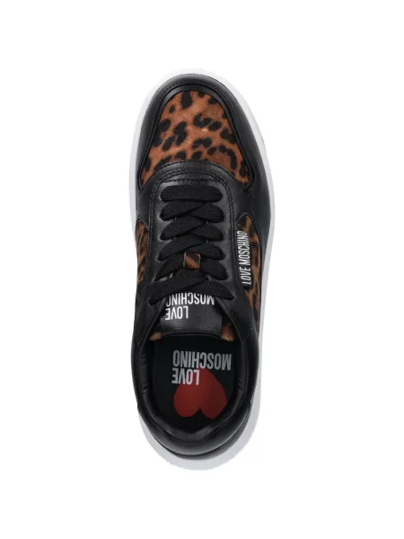 Sneakerși Love Moschino cu imagine cu model leopard negru