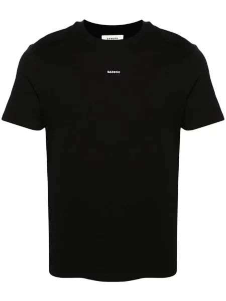 Tricou Sandro cu broderie negru