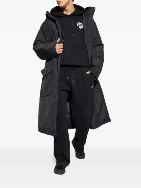 Hanorac cu glugă Off-white cu autograf alb