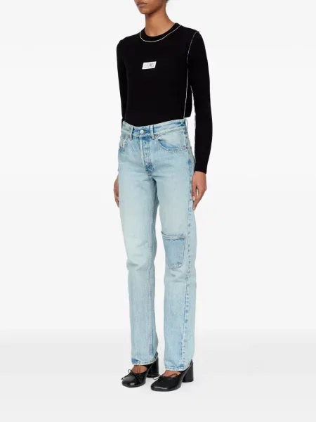 Blugi drepți Mm6 Maison Margiela albastru