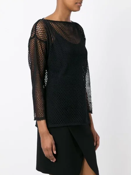 Top Junya Watanabe plasă negru