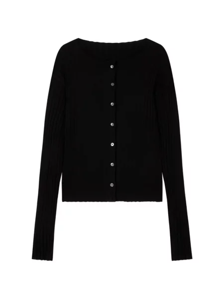 Cardigan Tomboy cu nervuri negru