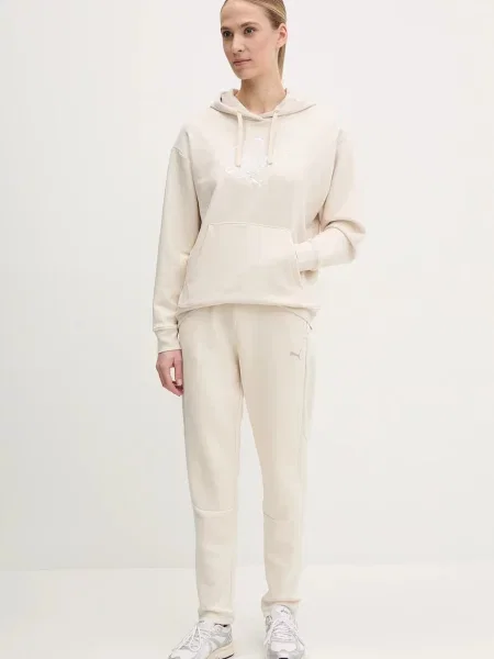 Кофта Puma з капюшоном з аплікацією бежевий