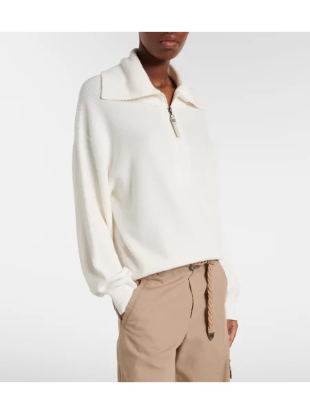 Pulover Brunello Cucinelli alb
