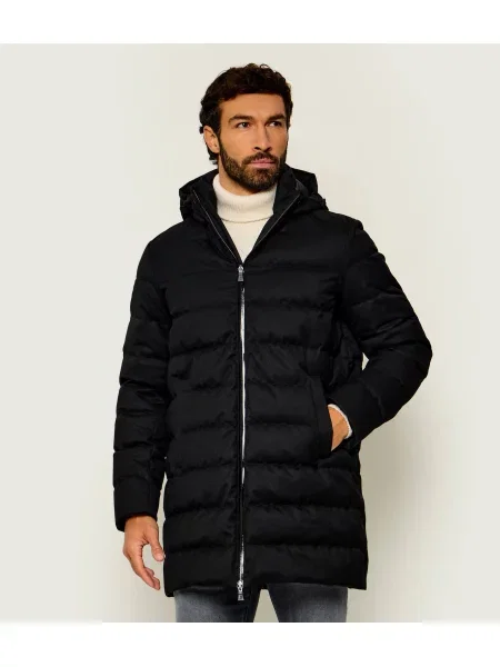 Herno Geacă de puf cu adaos de lână negru