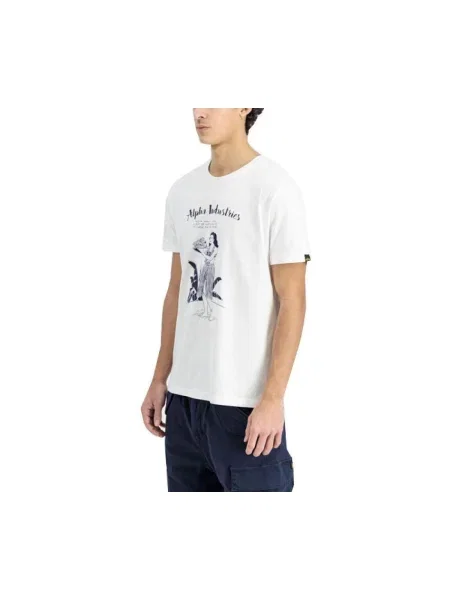 Alpha Industries pánske tričko Hawaii white biela