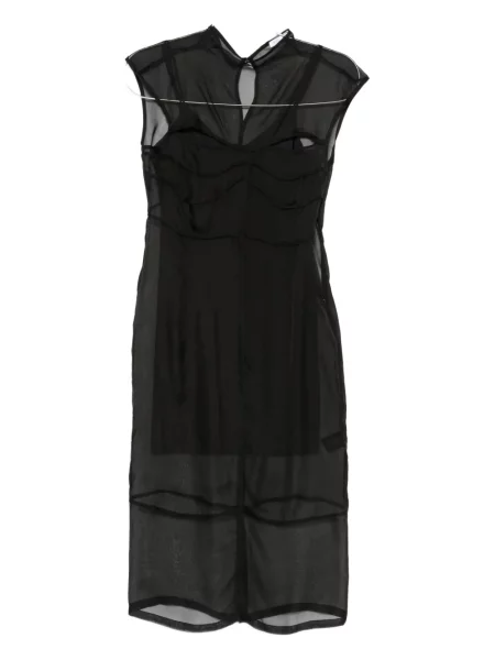 Rochie midi Patrizia Pepe fără mâneci până la genunchi de costum negru