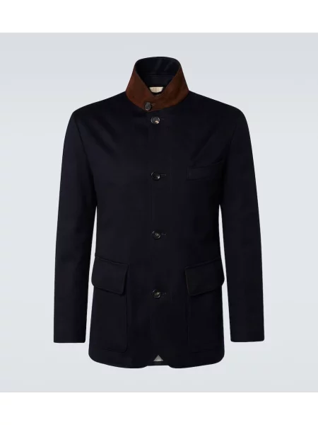 Kašmírová bunda Loro Piana modrá