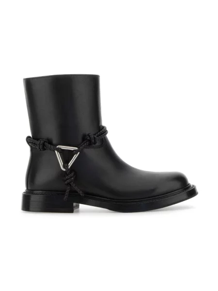 Buty do kostki Bottega Veneta skórzane czarne