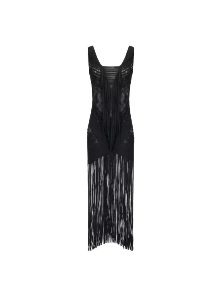 Sukienka koronkowa Elisabetta Franchi tiulowa czarna