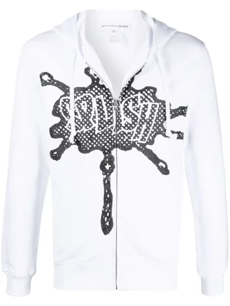 Majica s kapuljačom Comme Des Garçons Shirt s printom bijela