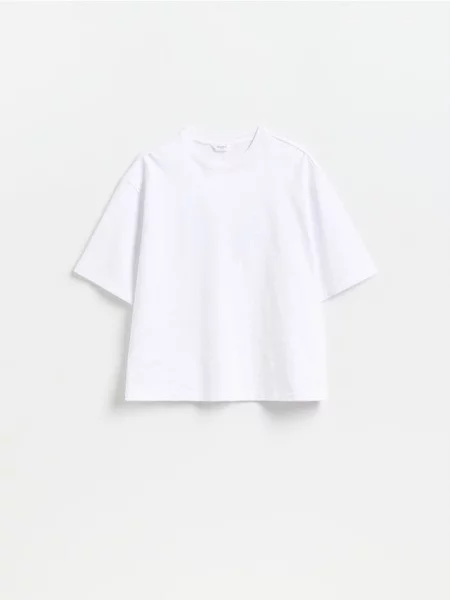 Reserved Tricou regular cu mercerizat alb