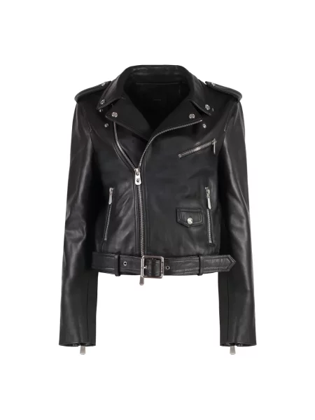 Kurtka skórzana Pinko biker czarna