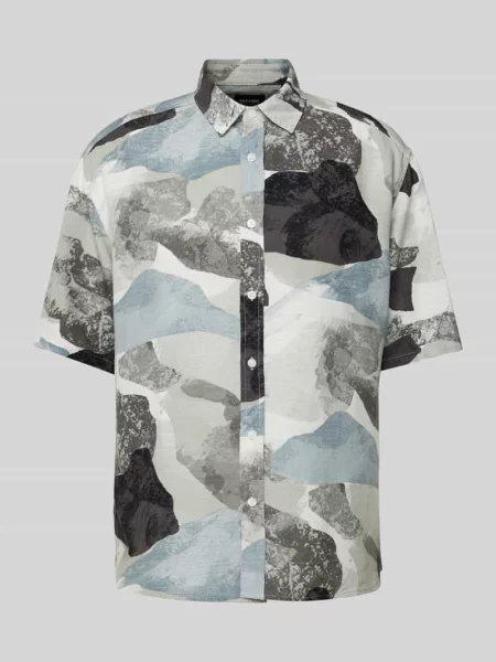 Koszula casualowa o kroju regular fit ze wzorem na całej powierzchni model ‘BUD’ Only & Sons czarna