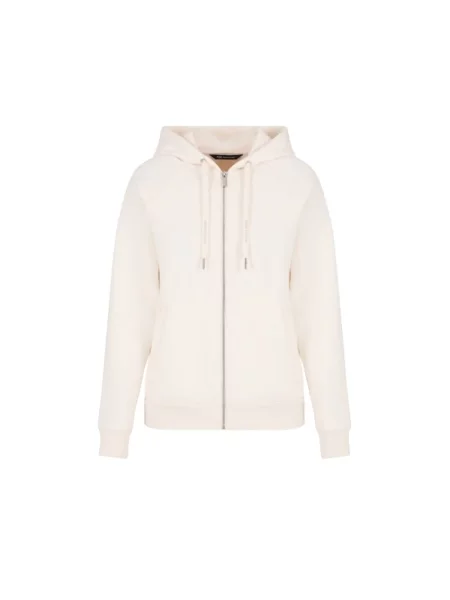 Bluza z kapturem Armani Exchange z kapturem biała
