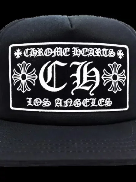 Hímzett szív mintás baseball sapka Chrome Hearts fekete