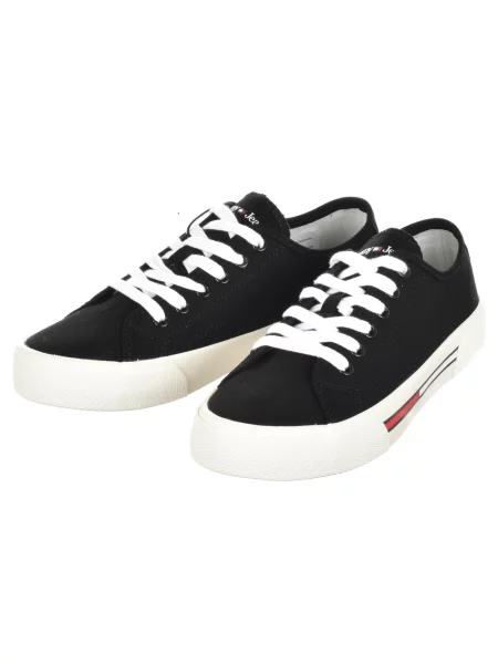 Blugi Tommy Hilfiger din canvas negru