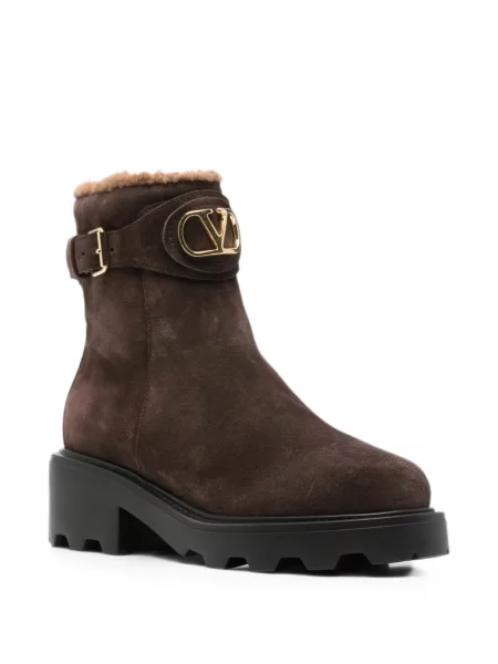 Botine Valentino Garavani din piele maro