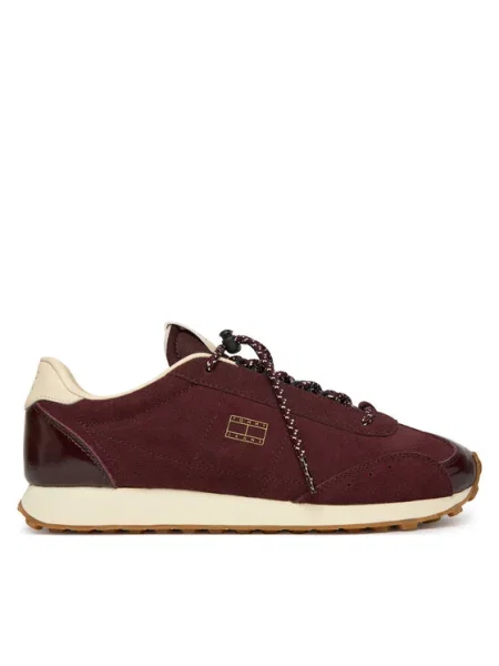 Tommy Jeans Sneakersy Tjw Retro Archive Runner Suede Bordowy brązowe