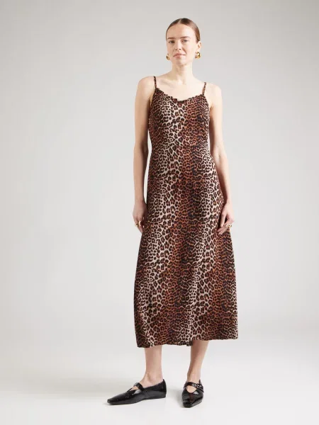 PIECES Rochie PCNYA bej închis / maro negru