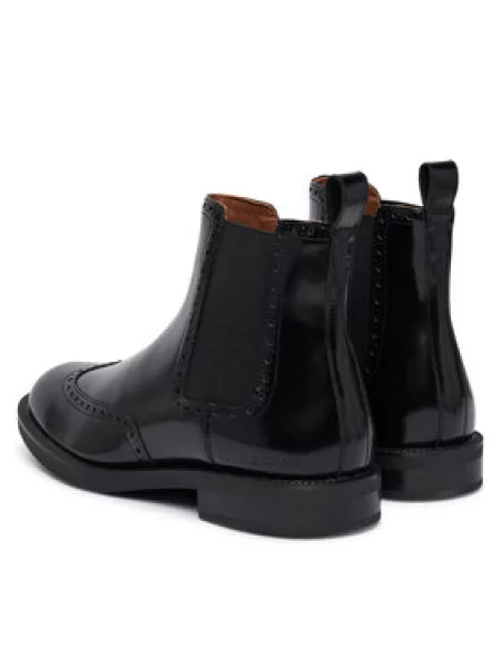 Chelsea cipele Tommy Hilfiger Lth Abrasivato Brogue Chelsea crna