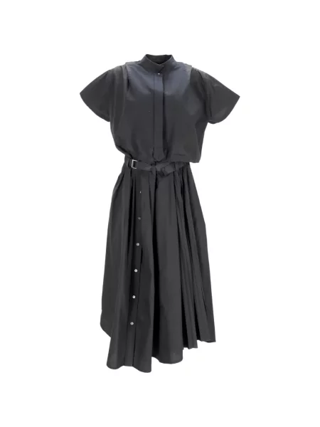 Cu centură rochie tip cămașă Sacai negru