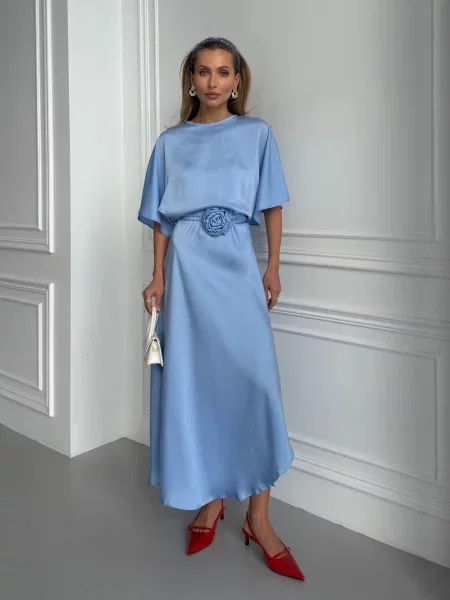 Макси платье Jadone Fashion голубое