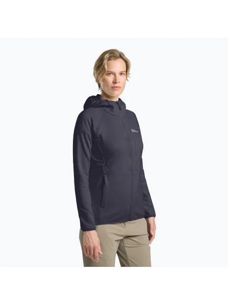 Jack Wolfskin jachetă fleece pentru femei Kolbenberg Hooded Full Zip grafit