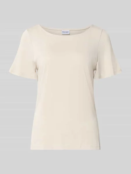 Męski t-shirt o kroju regular fit model PCANORA' Pieces beżowa