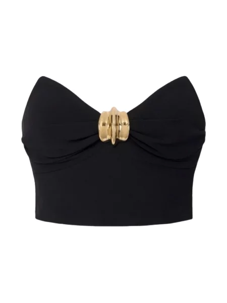 Top Elisabetta Franchi z kokardką elegancki czarny