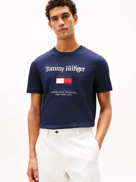Tommy Hilfiger Koszulka Mężczyźni jednolity S niebieski