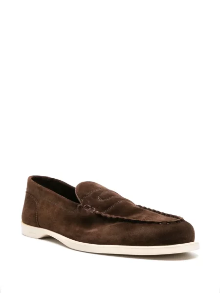 Pantofi loafer John Lobb din piele de căprioară maro