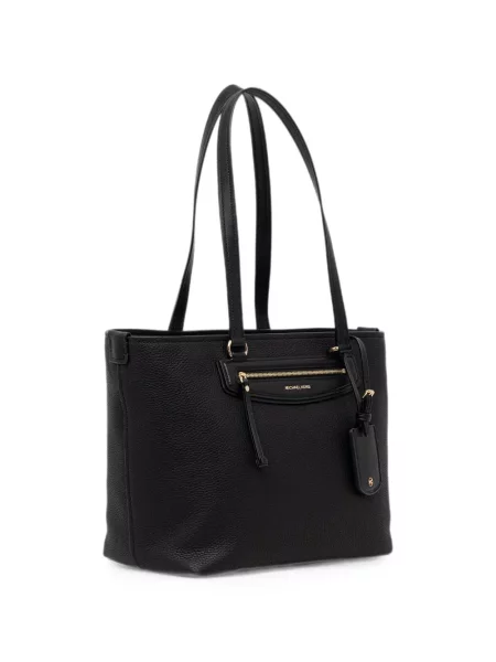 Cu centură rochie Michael Kors Collection din piele cu cataramă negru