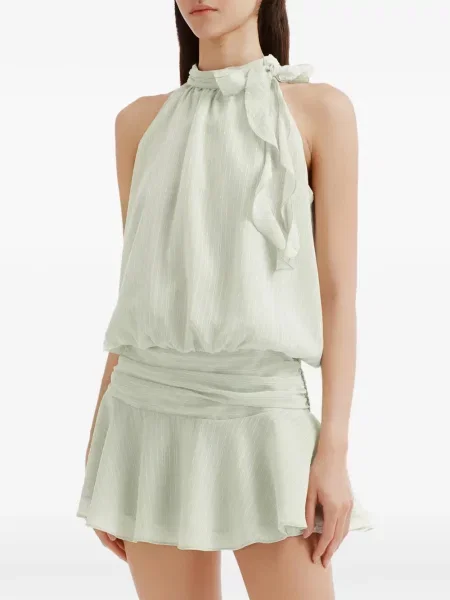 Rochie mini B+ab cu volane verde
