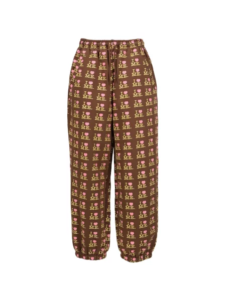 Pantaloni Ashley Williams cu motiv cu inimi alergare maro