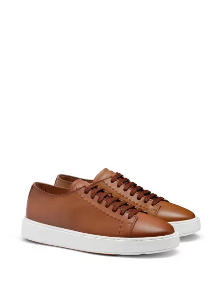Sneakerși Santoni din piele maro