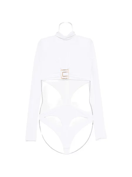Decupat top Elisabetta Franchi cu autograf alb