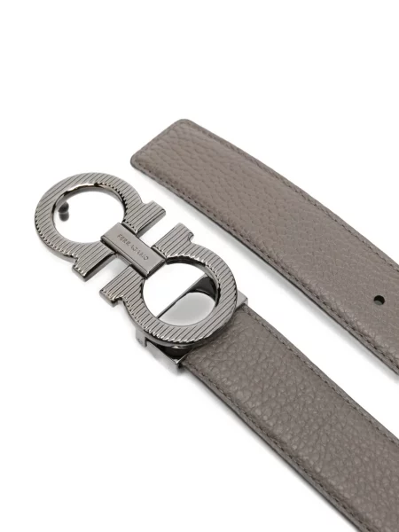 Curea Ferragamo din piele gri