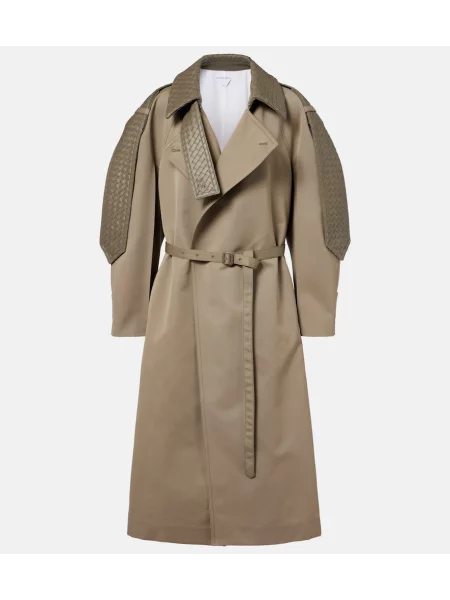 Trenci Bottega Veneta din piele gri