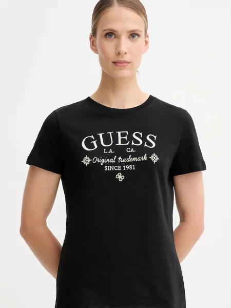 Тениска Guess GLORIA дамска черно