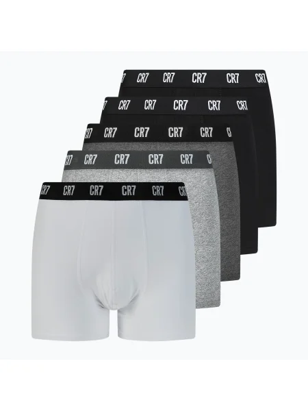Pantaloni scurți de boxer Basic Trunk pentru bărbați 5 perechi negru/gri gri închis/gri/gri/alb alb